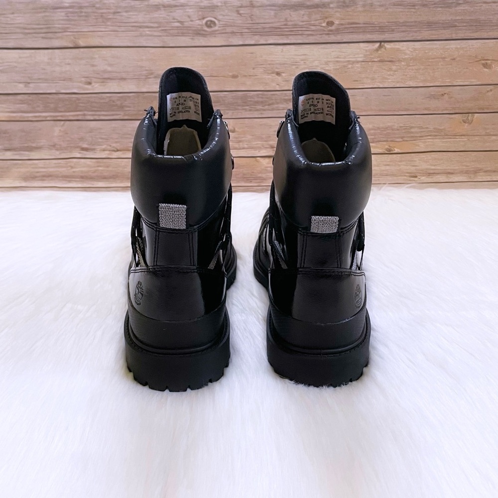 Timberland Women’s Heritage 6 Inch Rubber Toe Waterproof Black Boots - Picture 6 of 7